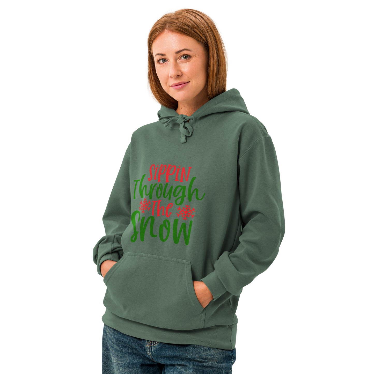 Unisex garment-dyed hoodie