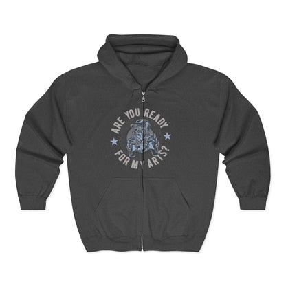Are You Ready For My Ark? Full-Zip Hoodie — Nautical Vintage Ship Graphic