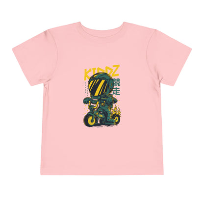Kids Motorcycle Racer Toddler Tee — 'KIDZ' Helmet Graphic