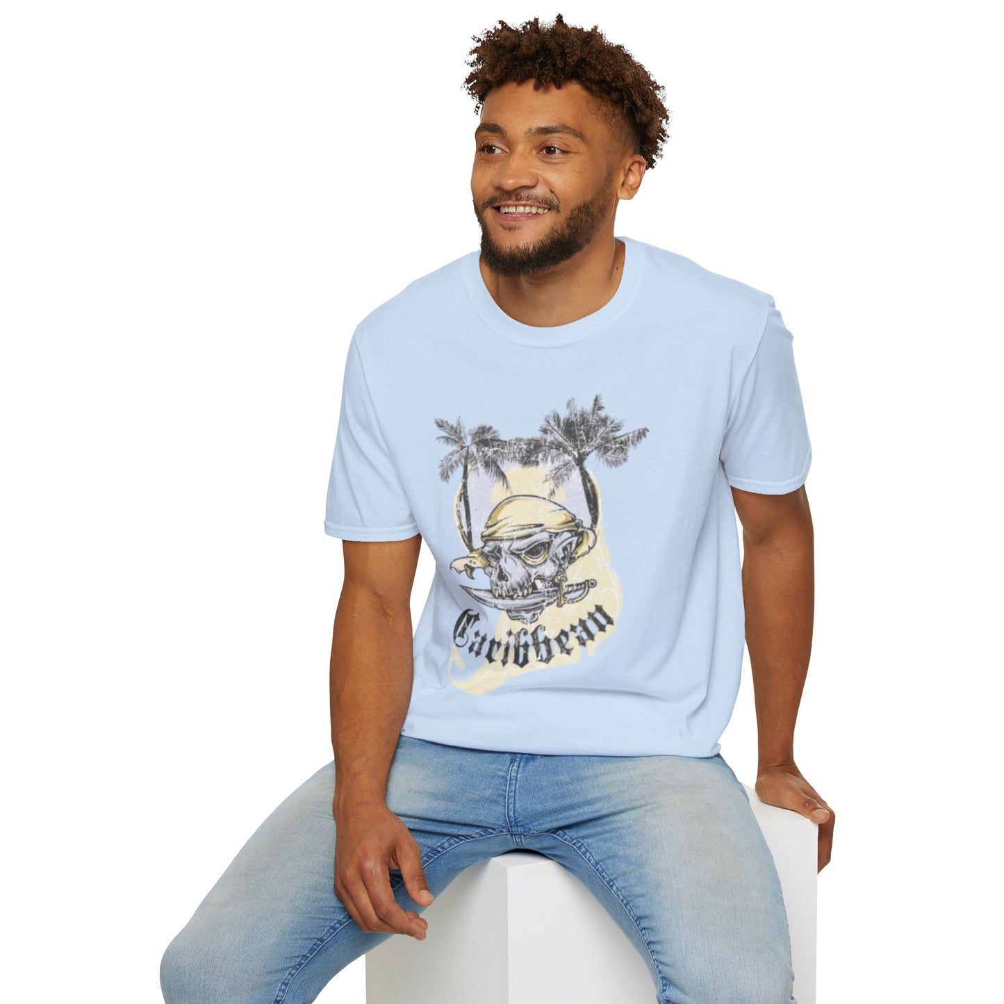 Caribbean Skull Tee — Tropical Pirate Graphic T-Shirt