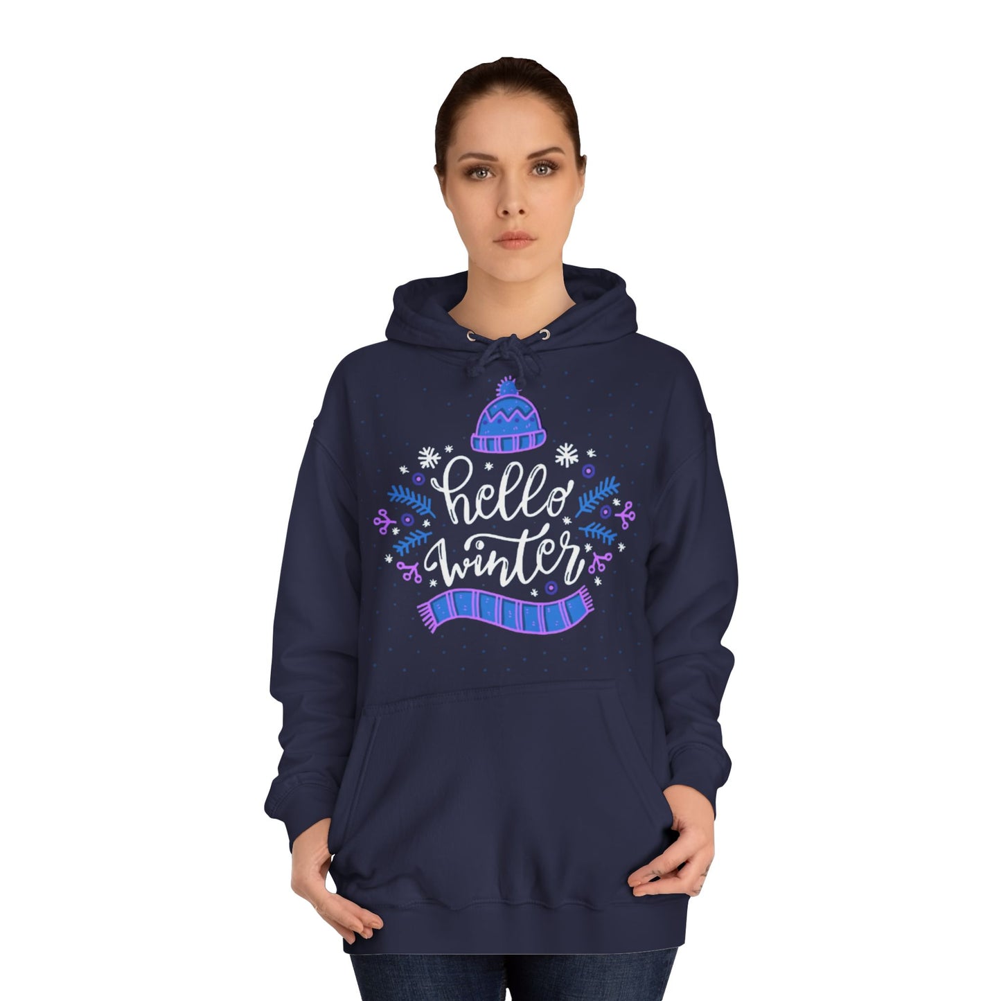 Winter Vibes Hoodie - "Hello Winter" Cozy Pullover