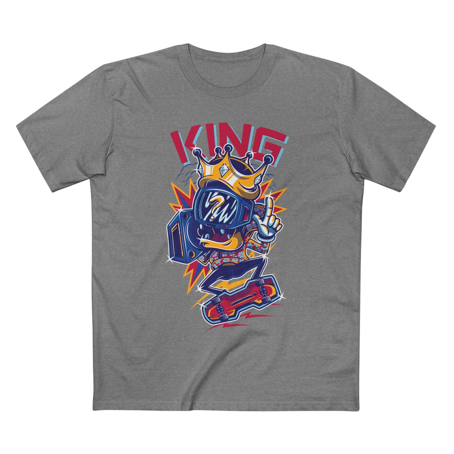 King Skateboarder Graphic Tee — Retro Streetwear Skateboard T-Shirt
