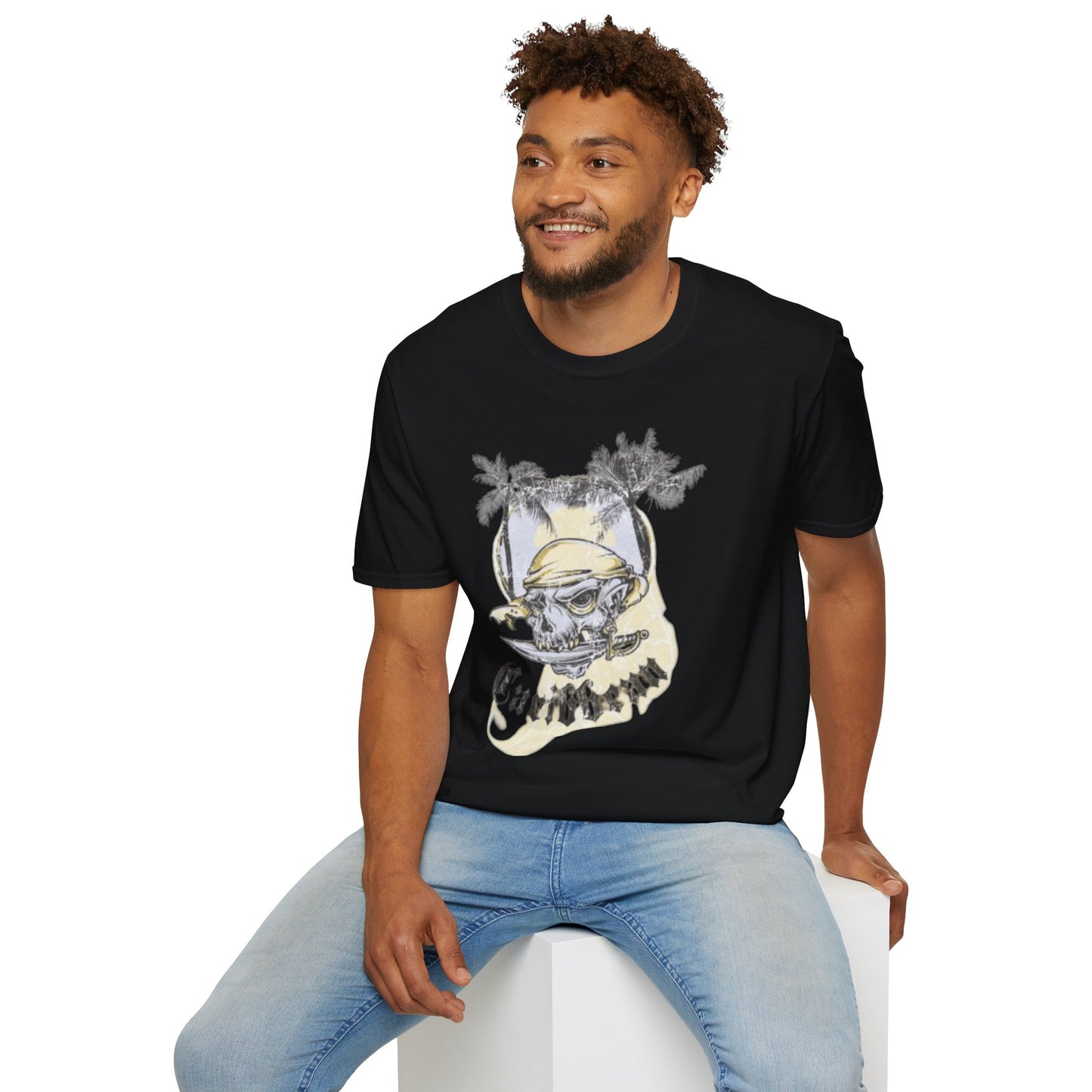 Caribbean Skull Tee — Tropical Pirate Graphic T-Shirt
