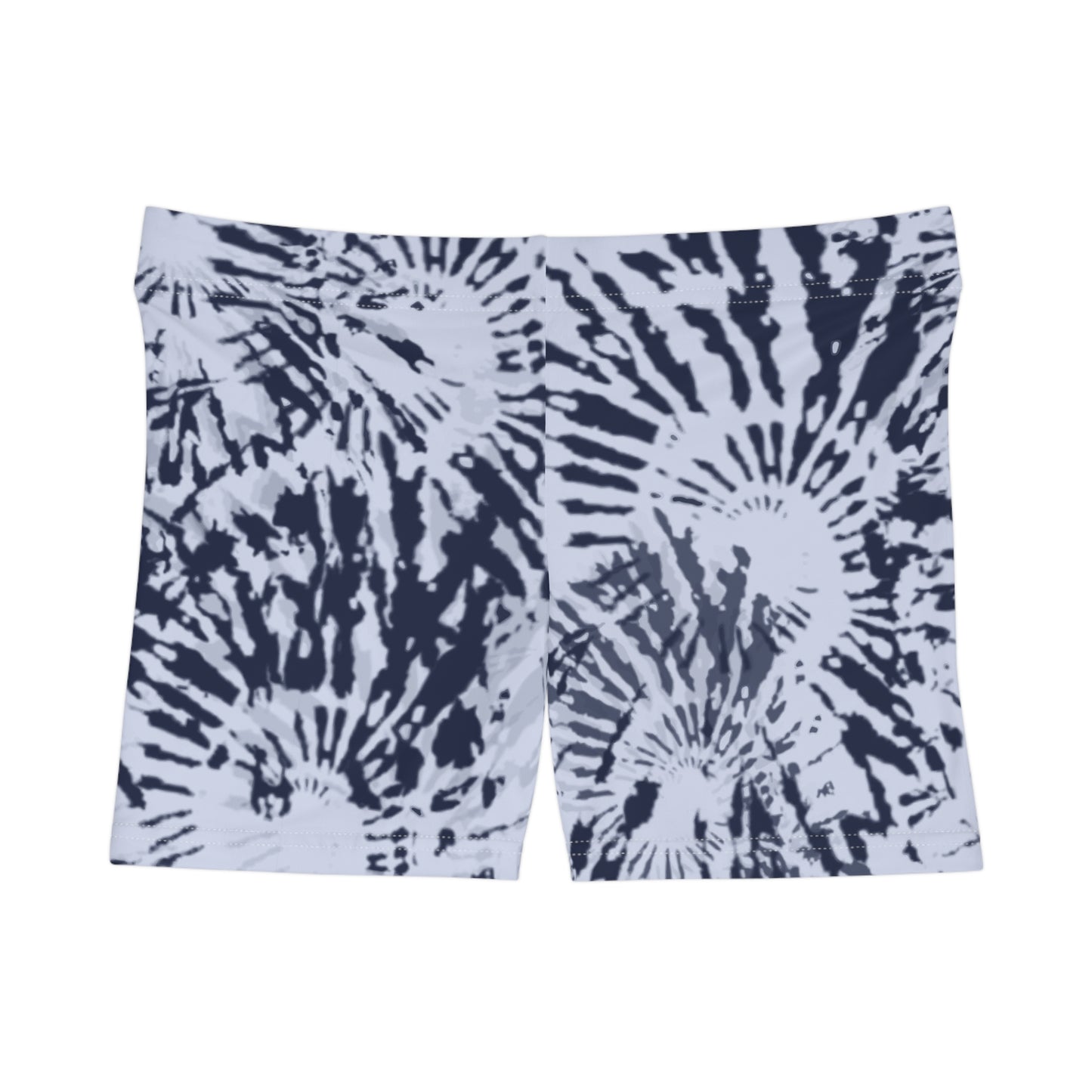 Tie-Dye Spiral Women's Shorts — Soft Navy Swirl Activewear
