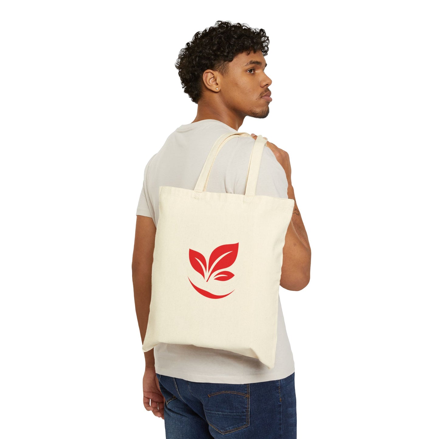 Canvas Tote Bag — Eco Leaf Logo Reusable Grocery & Market Tote
