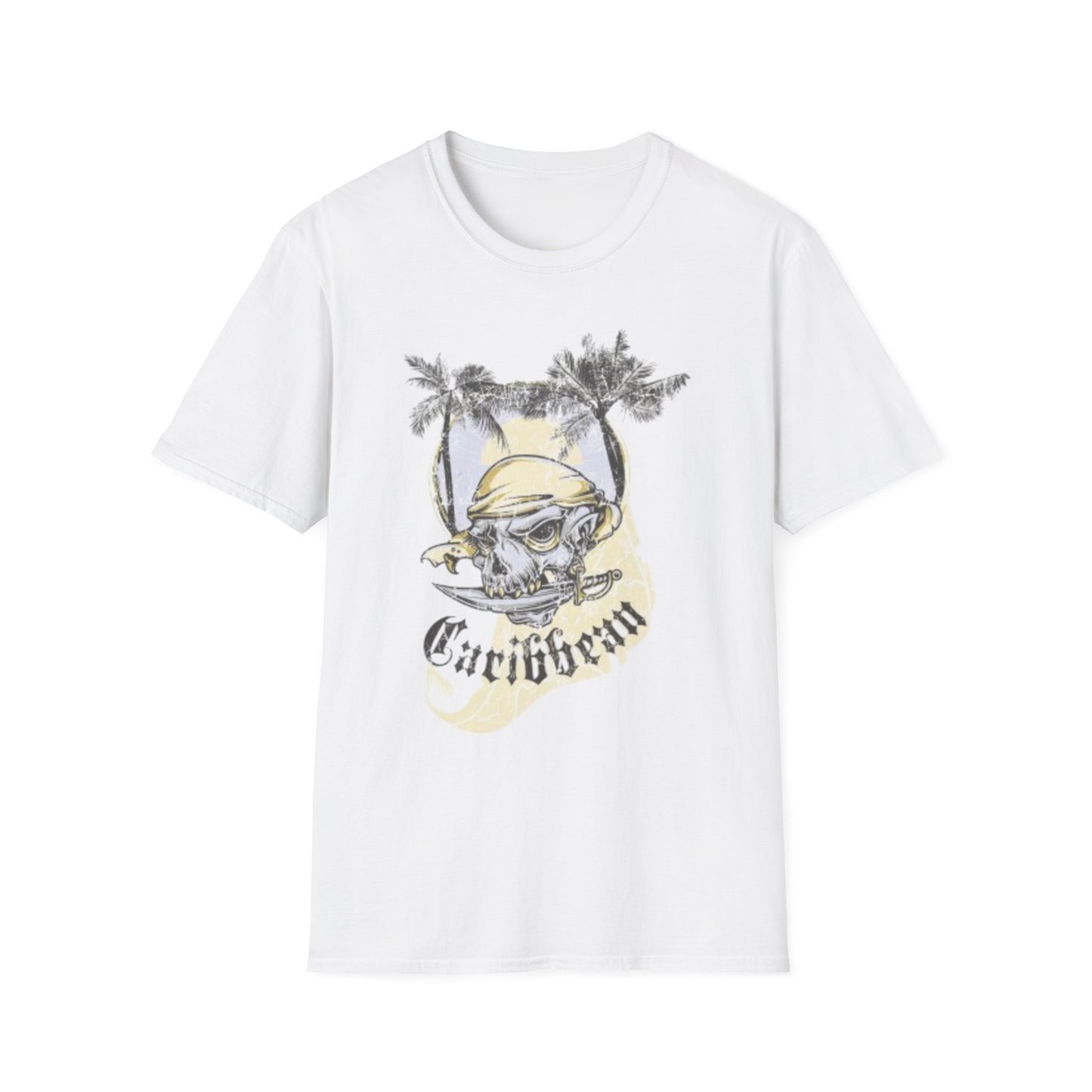 Caribbean Skull Tee — Tropical Pirate Graphic T-Shirt