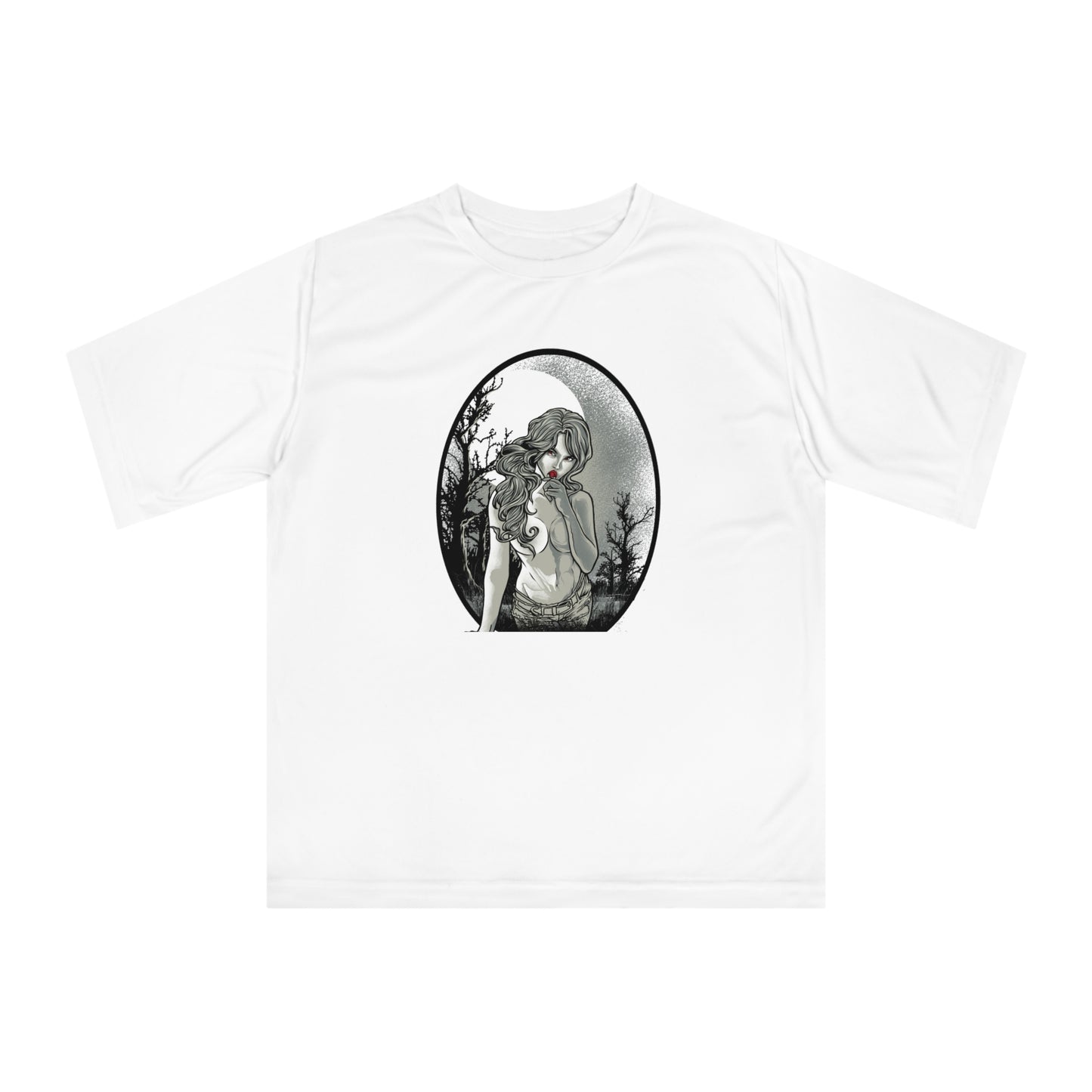 Artistic Unisex Performance T-shirt - Moonlit Reflection Design