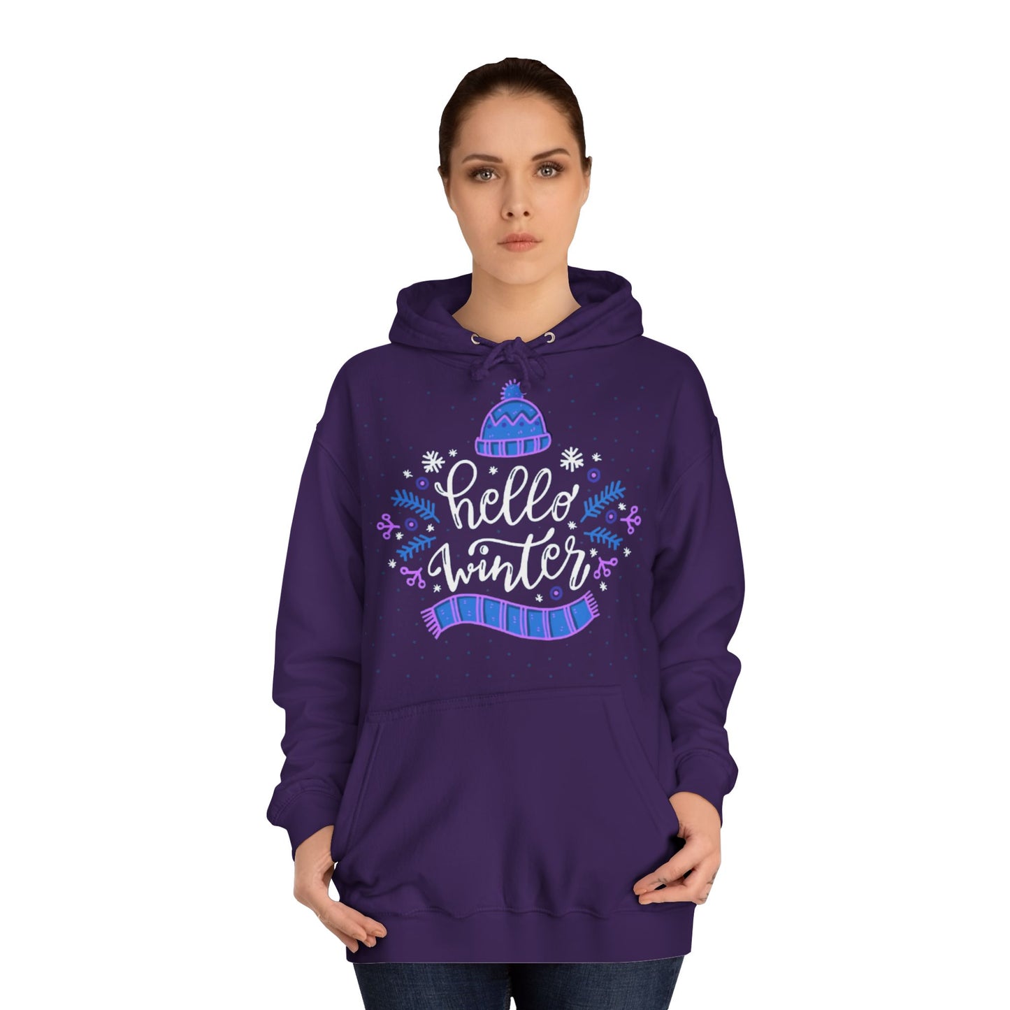 Winter Vibes Hoodie - "Hello Winter" Cozy Pullover