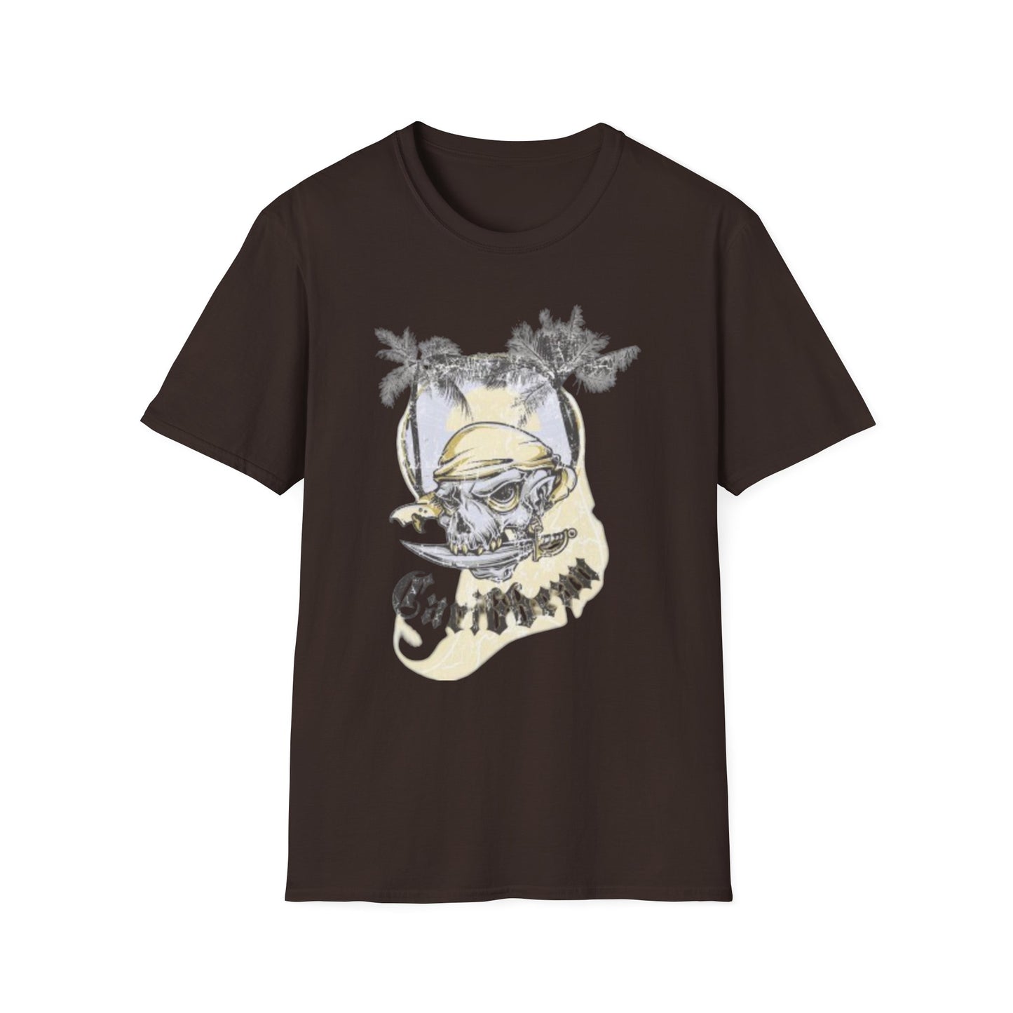 Caribbean Skull Tee — Tropical Pirate Graphic T-Shirt