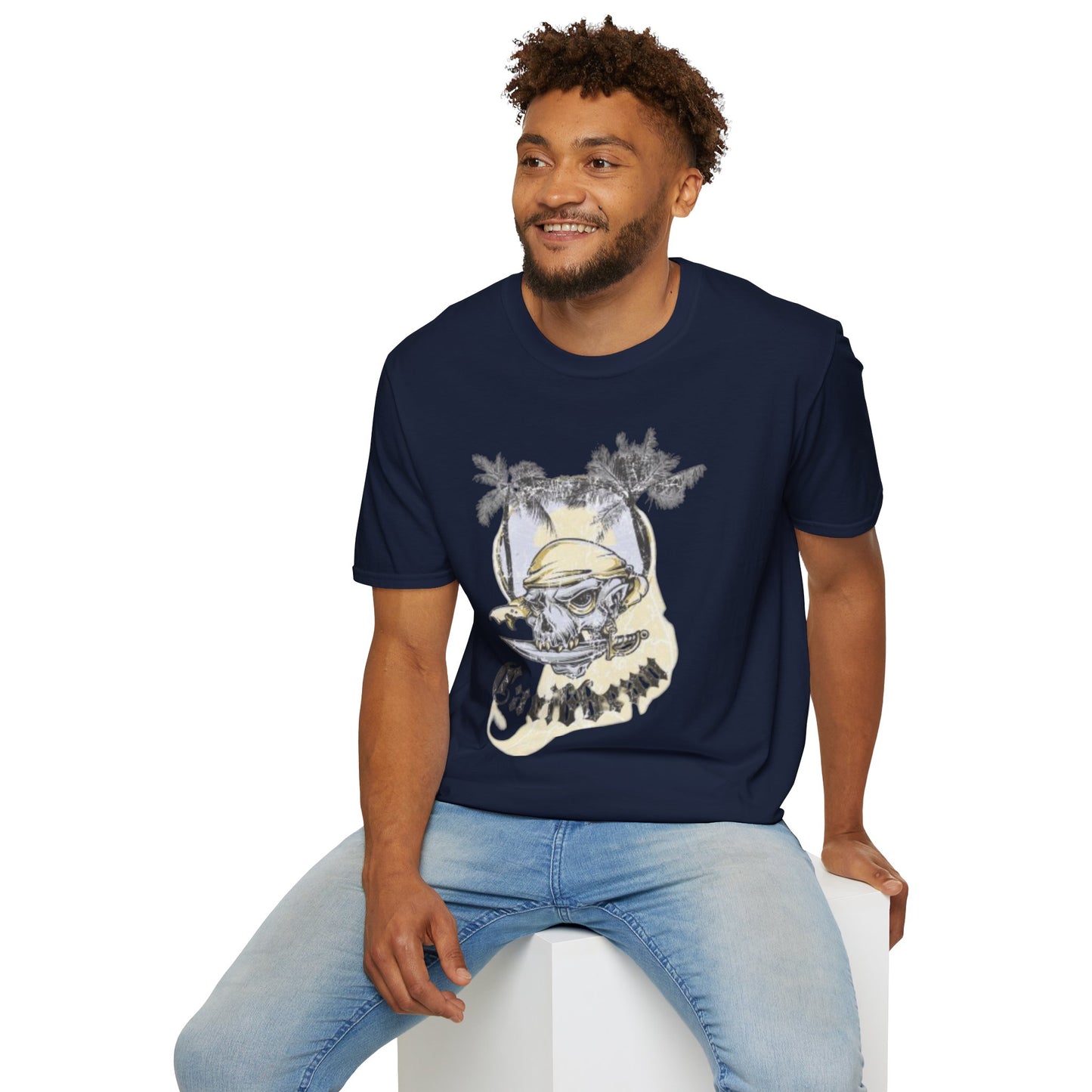 Caribbean Skull Tee — Tropical Pirate Graphic T-Shirt