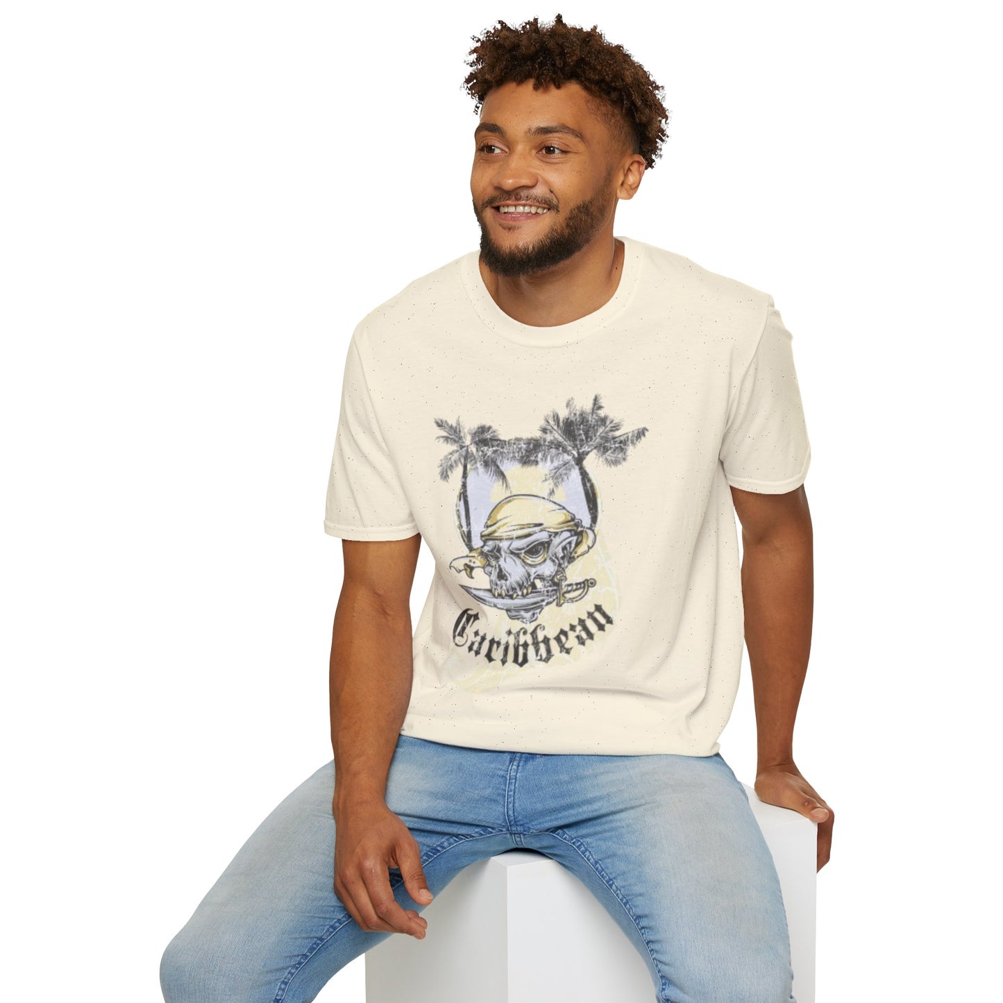 Caribbean Skull Tee — Tropical Pirate Graphic T-Shirt