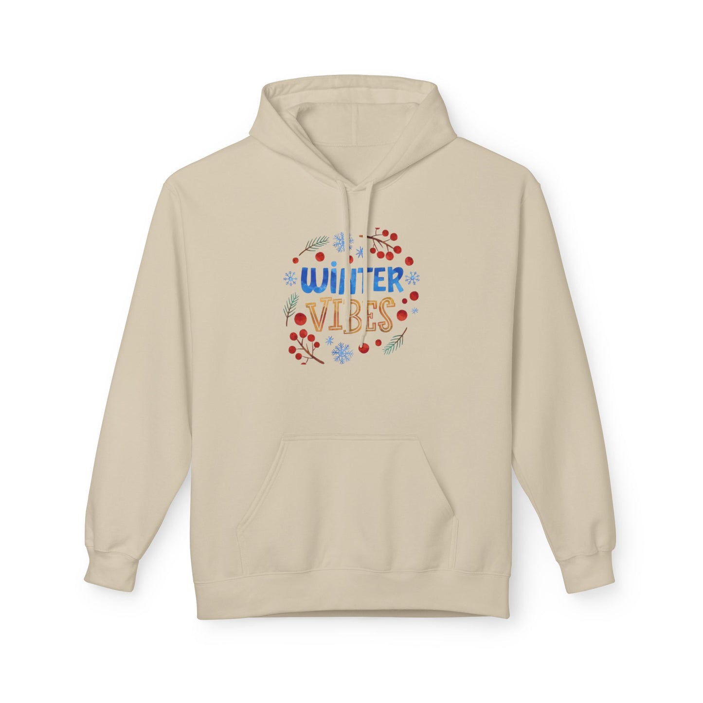 Winter Vibes Hoodie – Cozy Snowflake Graphic Pullover