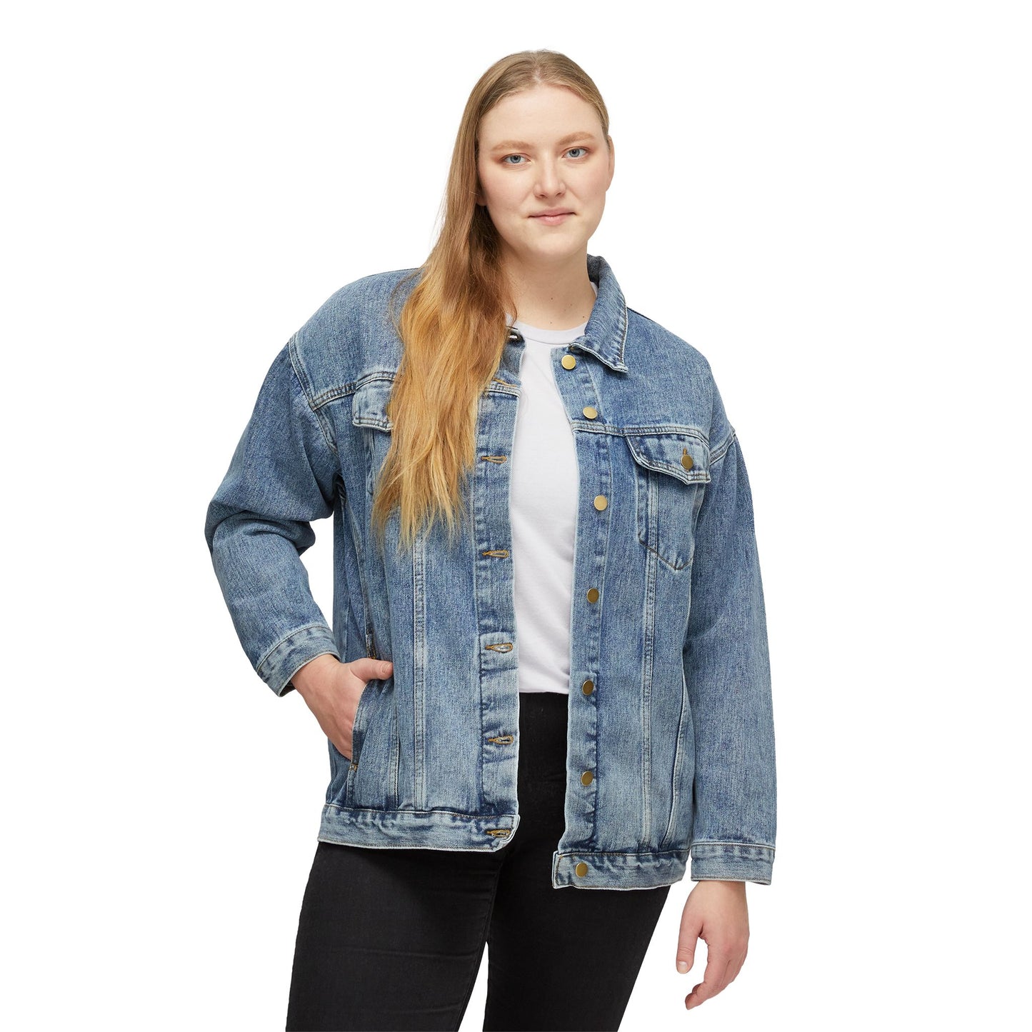 Denim Jacket — Saint Avenue Worldwide Logo Backprint