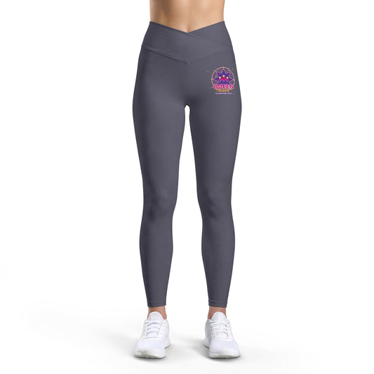 Leggings — Pink Retro Sunburst "Radiate" Graphic