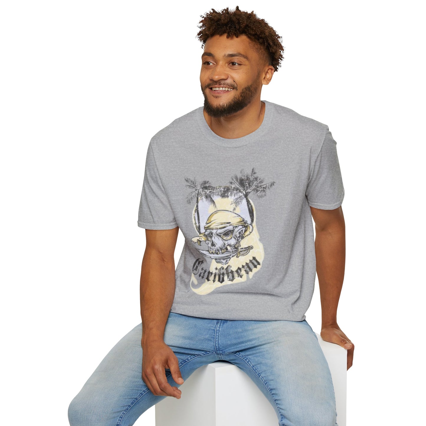 Caribbean Skull Tee — Tropical Pirate Graphic T-Shirt