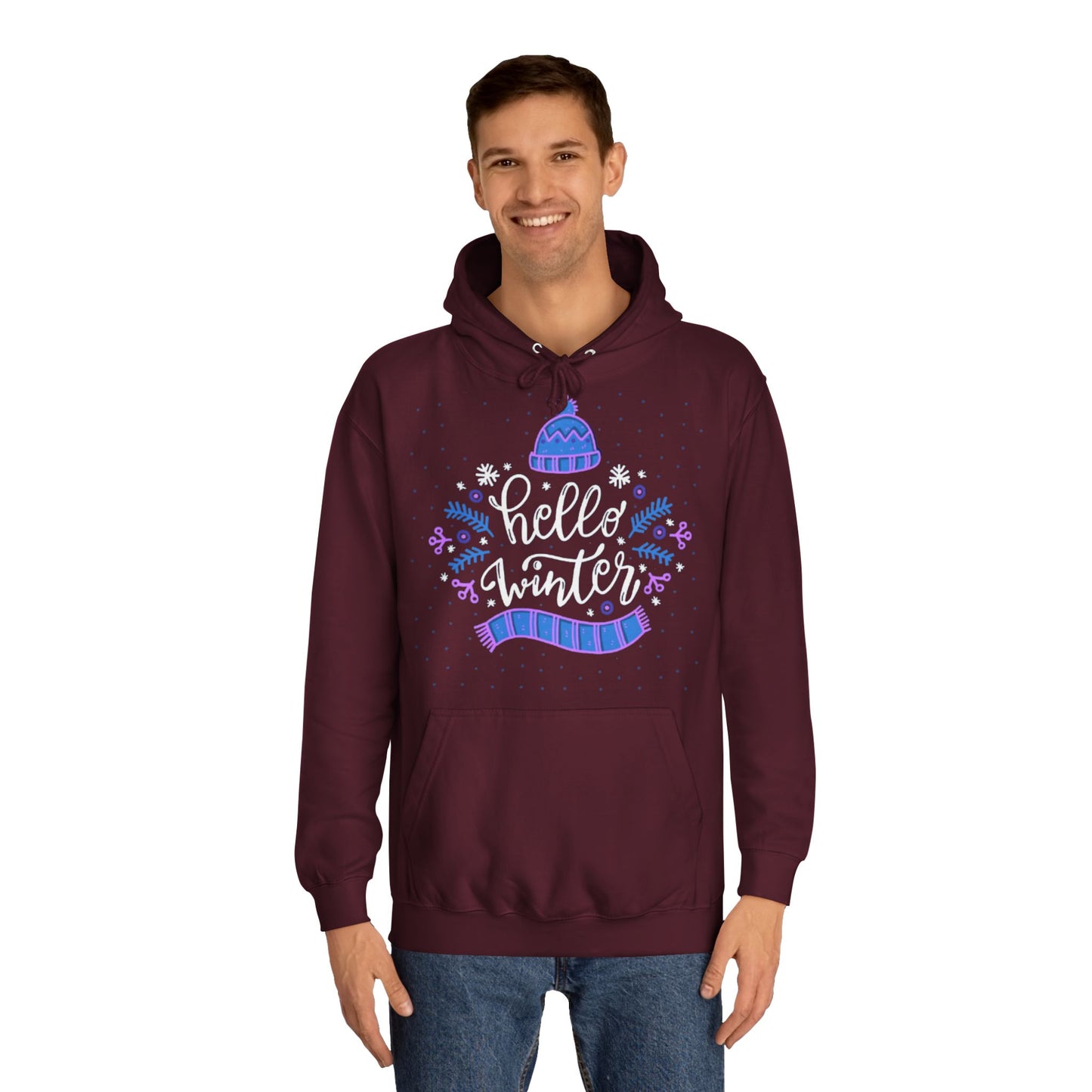 Winter Vibes Hoodie - "Hello Winter" Cozy Pullover