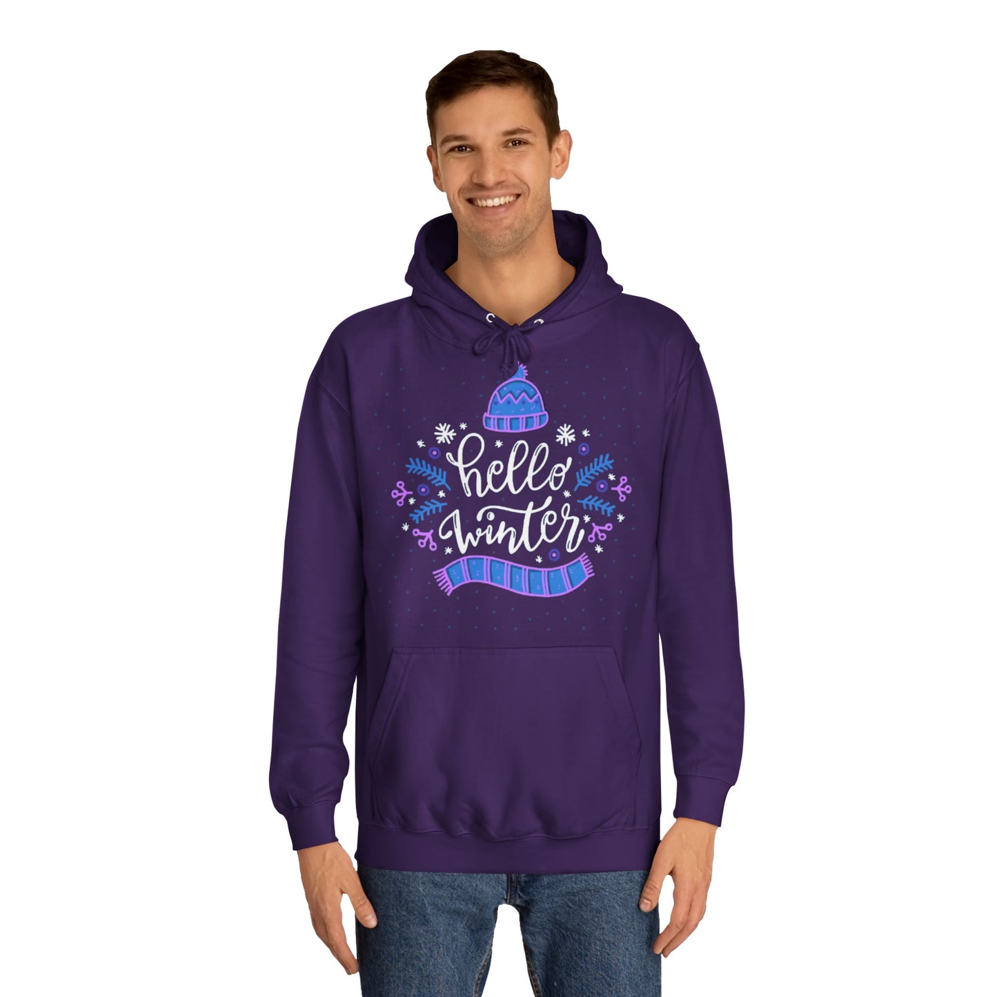 Winter Vibes Hoodie - "Hello Winter" Cozy Pullover