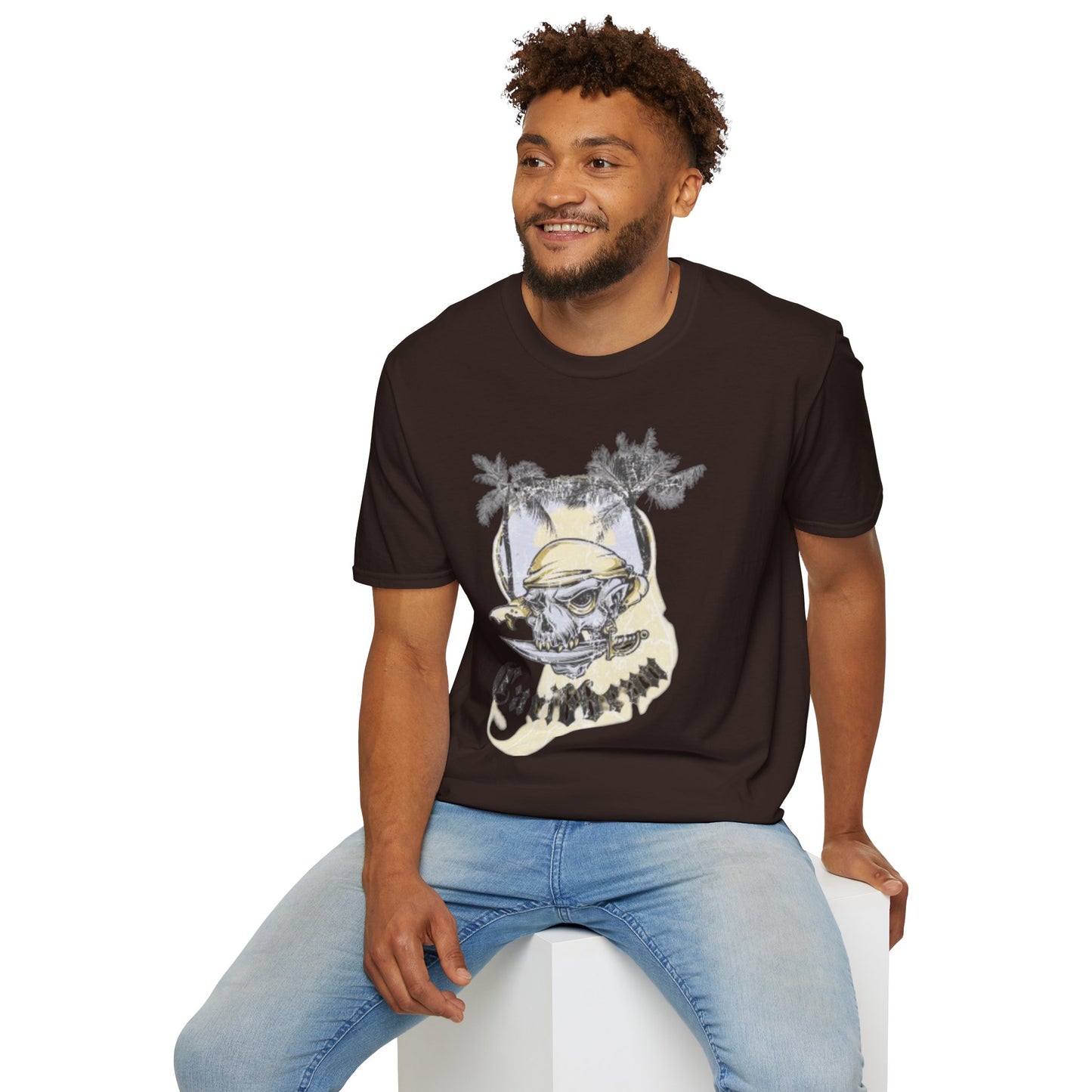 Caribbean Skull Tee — Tropical Pirate Graphic T-Shirt