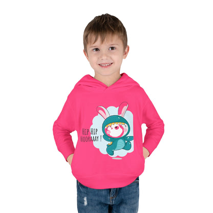 Toddler Hoodie — Cute Bunny "Hip Hip Hooray" Pullover Fleece for Babies & Toddlers