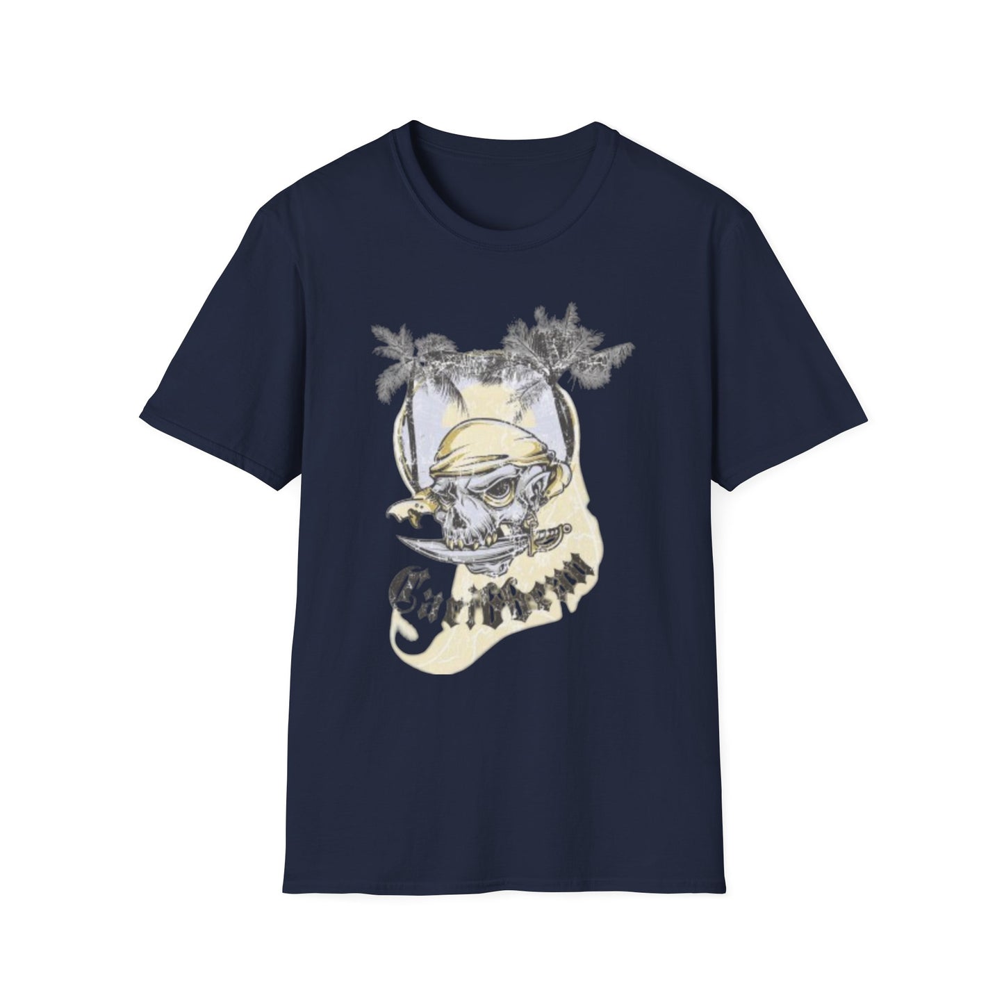 Caribbean Skull Tee — Tropical Pirate Graphic T-Shirt