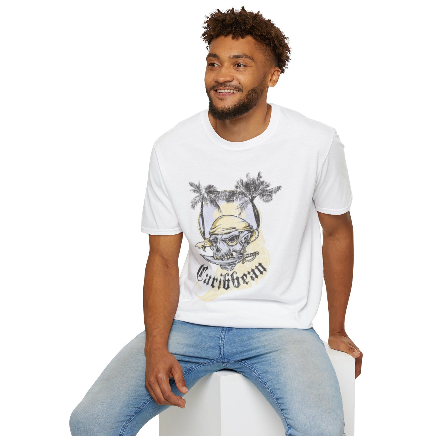 Caribbean Skull Tee — Tropical Pirate Graphic T-Shirt