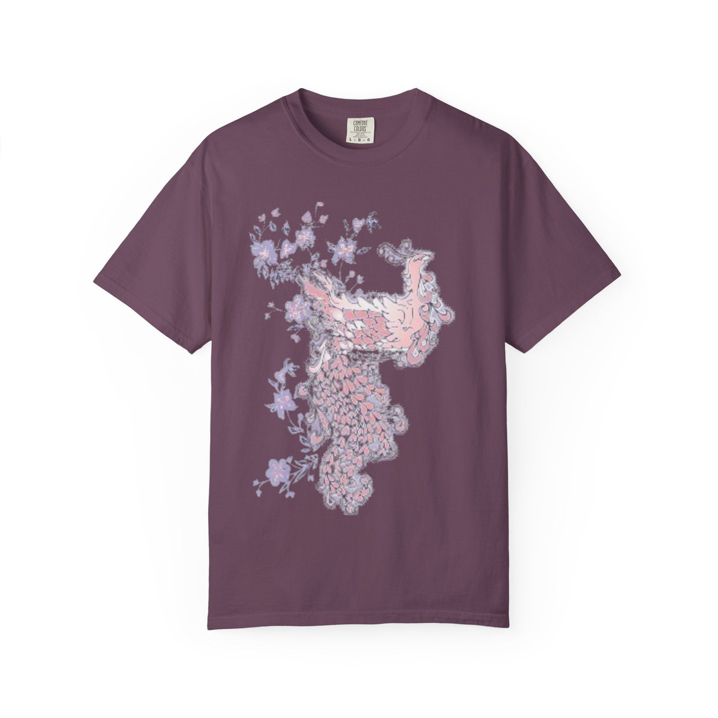 Floral Phoenix T-Shirt — Pastel Peony Bird Graphic