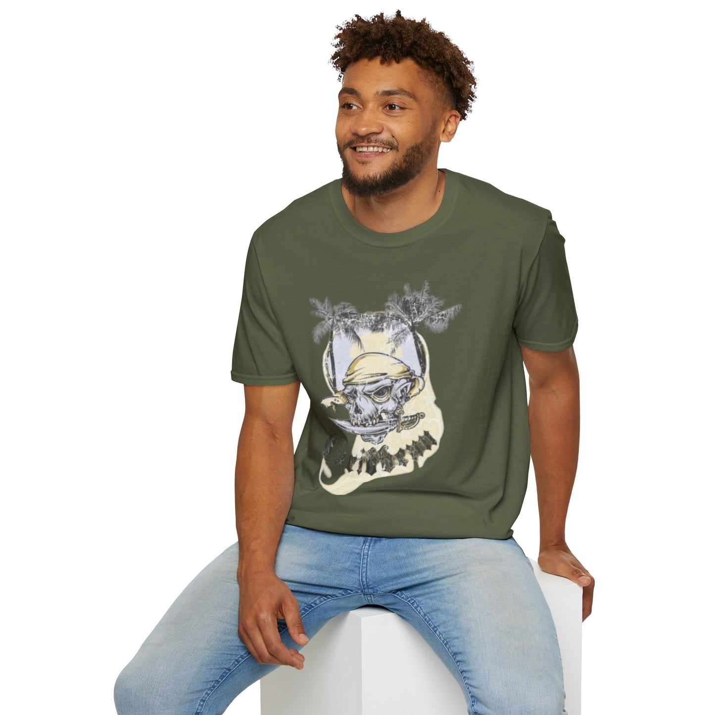 Caribbean Skull Tee — Tropical Pirate Graphic T-Shirt