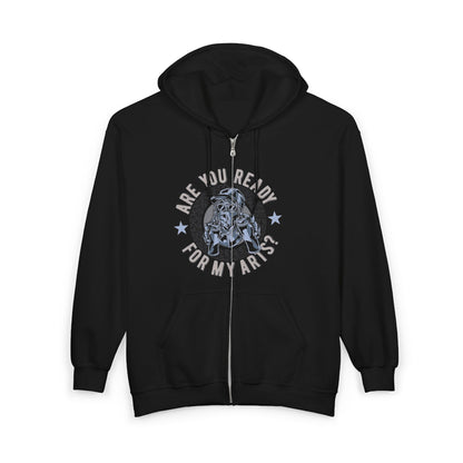 Are You Ready For My Ark? Full-Zip Hoodie — Nautical Vintage Ship Graphic