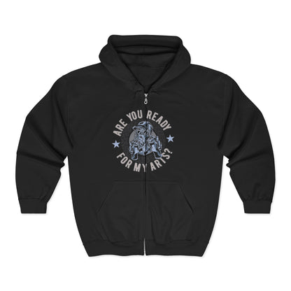 Are You Ready For My Ark? Full-Zip Hoodie — Nautical Vintage Ship Graphic