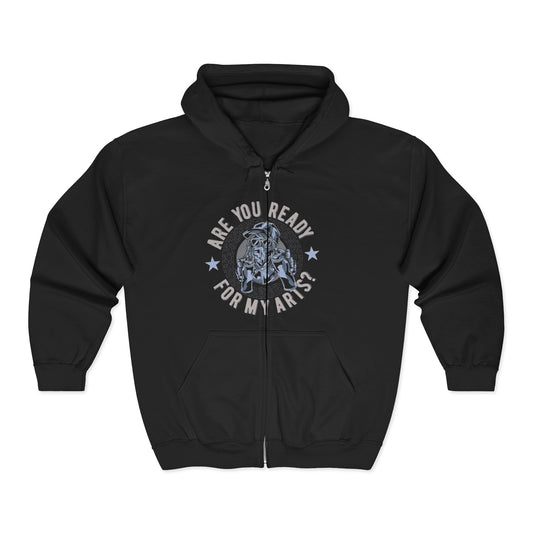 Are You Ready For My Ark? Full-Zip Hoodie — Nautical Vintage Ship Graphic