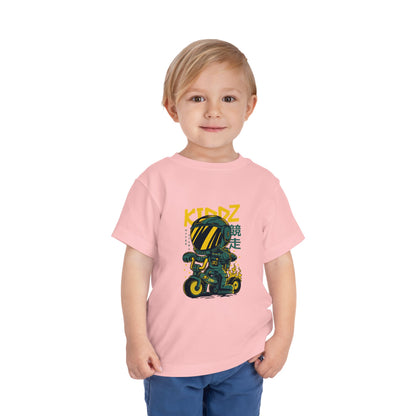 Kids Motorcycle Racer Toddler Tee — 'KIDZ' Helmet Graphic