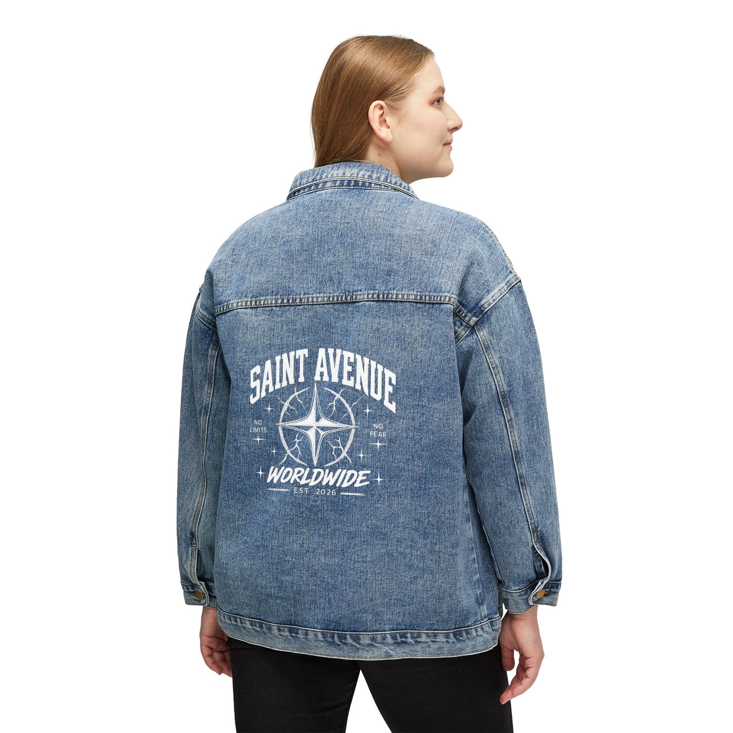Denim Jacket — Saint Avenue Worldwide Logo Backprint