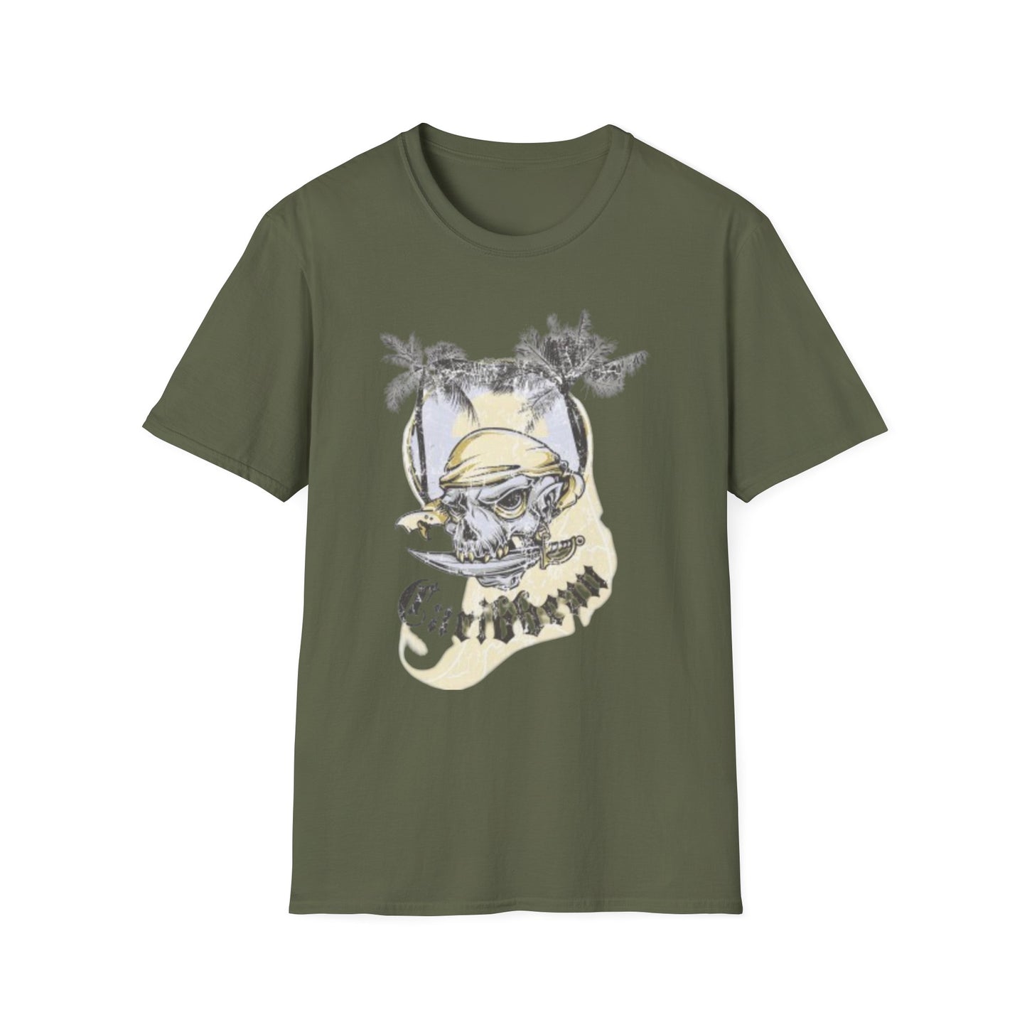 Caribbean Skull Tee — Tropical Pirate Graphic T-Shirt