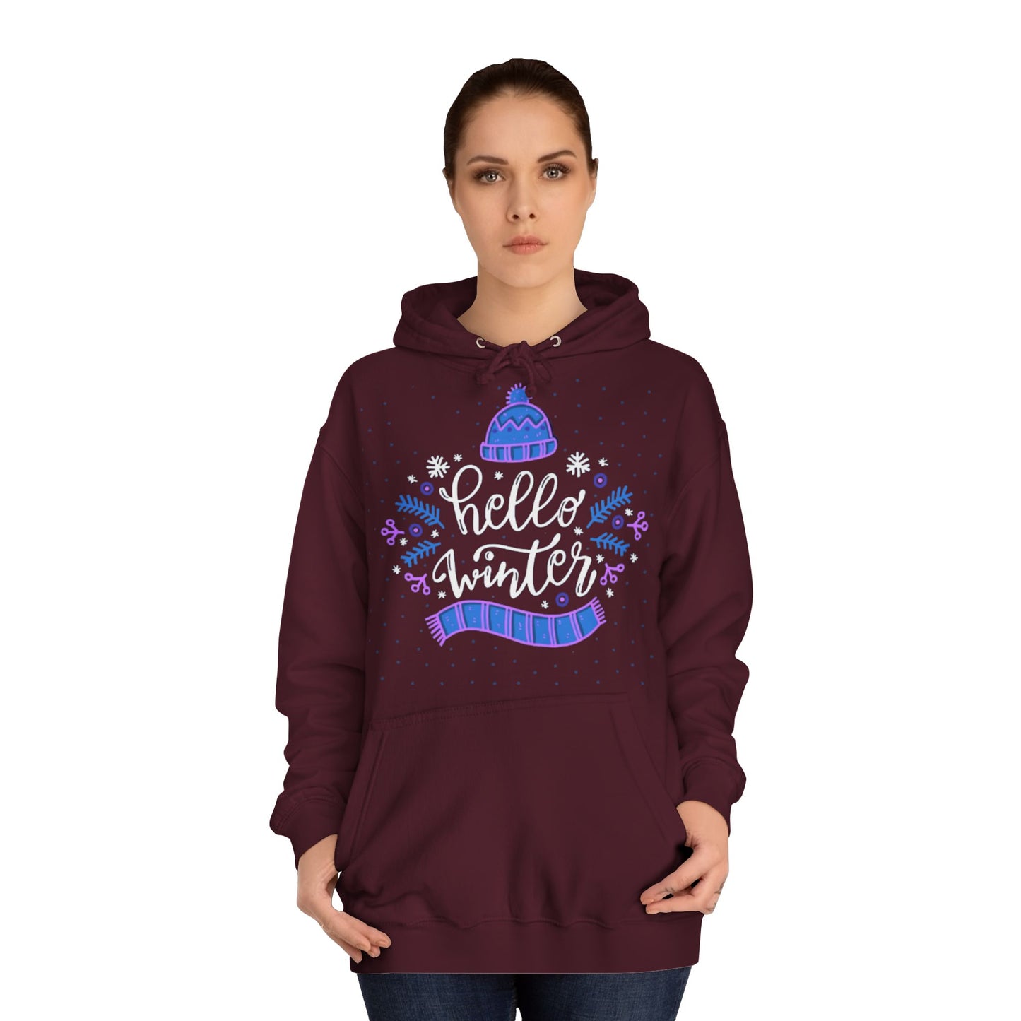 Winter Vibes Hoodie - "Hello Winter" Cozy Pullover