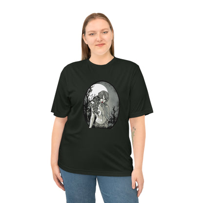 Artistic Unisex Performance T-shirt - Moonlit Reflection Design