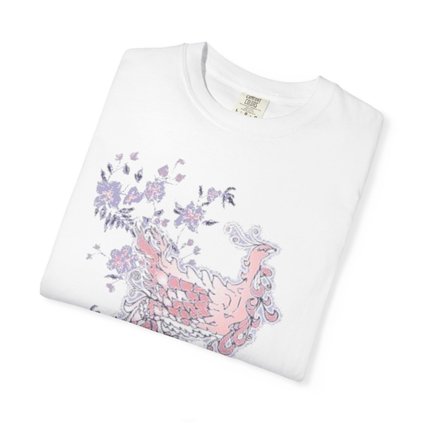 Floral Phoenix T-Shirt — Pastel Peony Bird Graphic