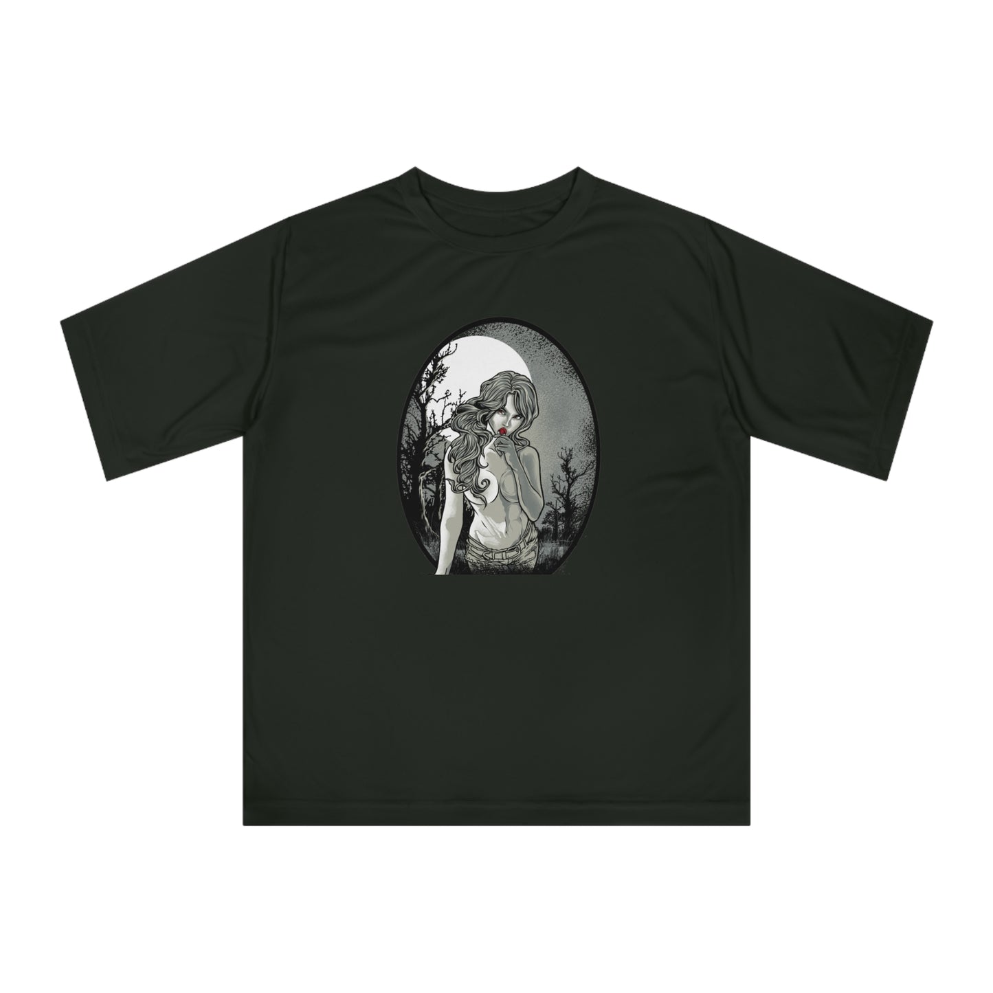 Artistic Unisex Performance T-shirt - Moonlit Reflection Design