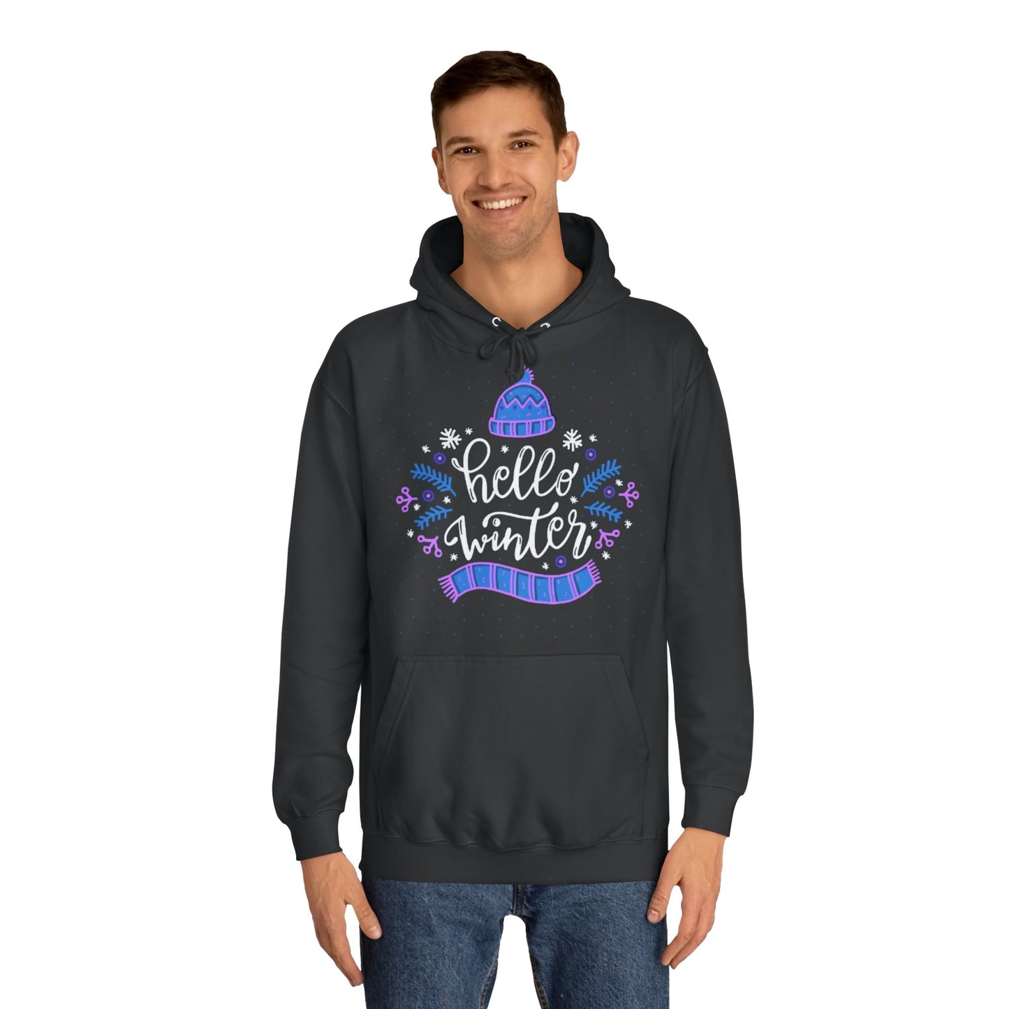 Winter Vibes Hoodie - "Hello Winter" Cozy Pullover
