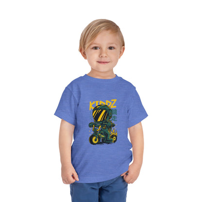 Kids Motorcycle Racer Toddler Tee — 'KIDZ' Helmet Graphic