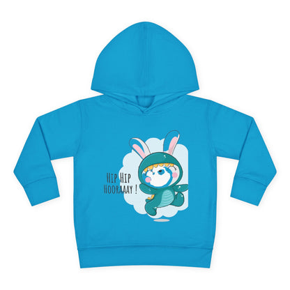 Toddler Hoodie — Cute Bunny "Hip Hip Hooray" Pullover Fleece for Babies & Toddlers