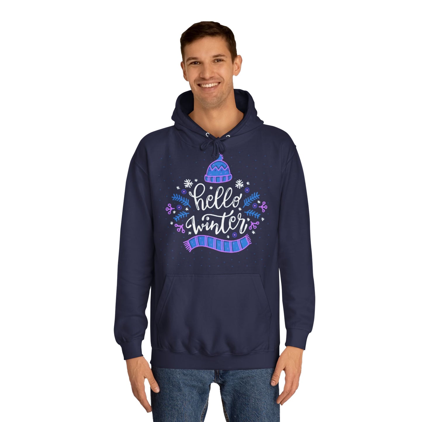 Winter Vibes Hoodie - "Hello Winter" Cozy Pullover