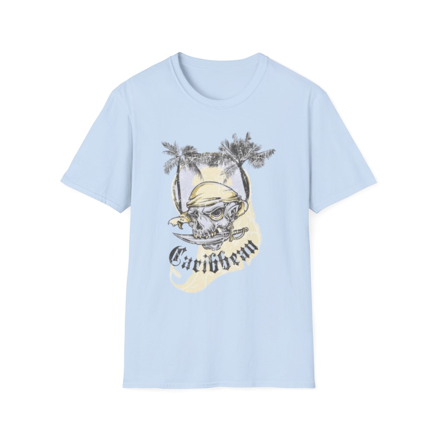 Caribbean Skull Tee — Tropical Pirate Graphic T-Shirt