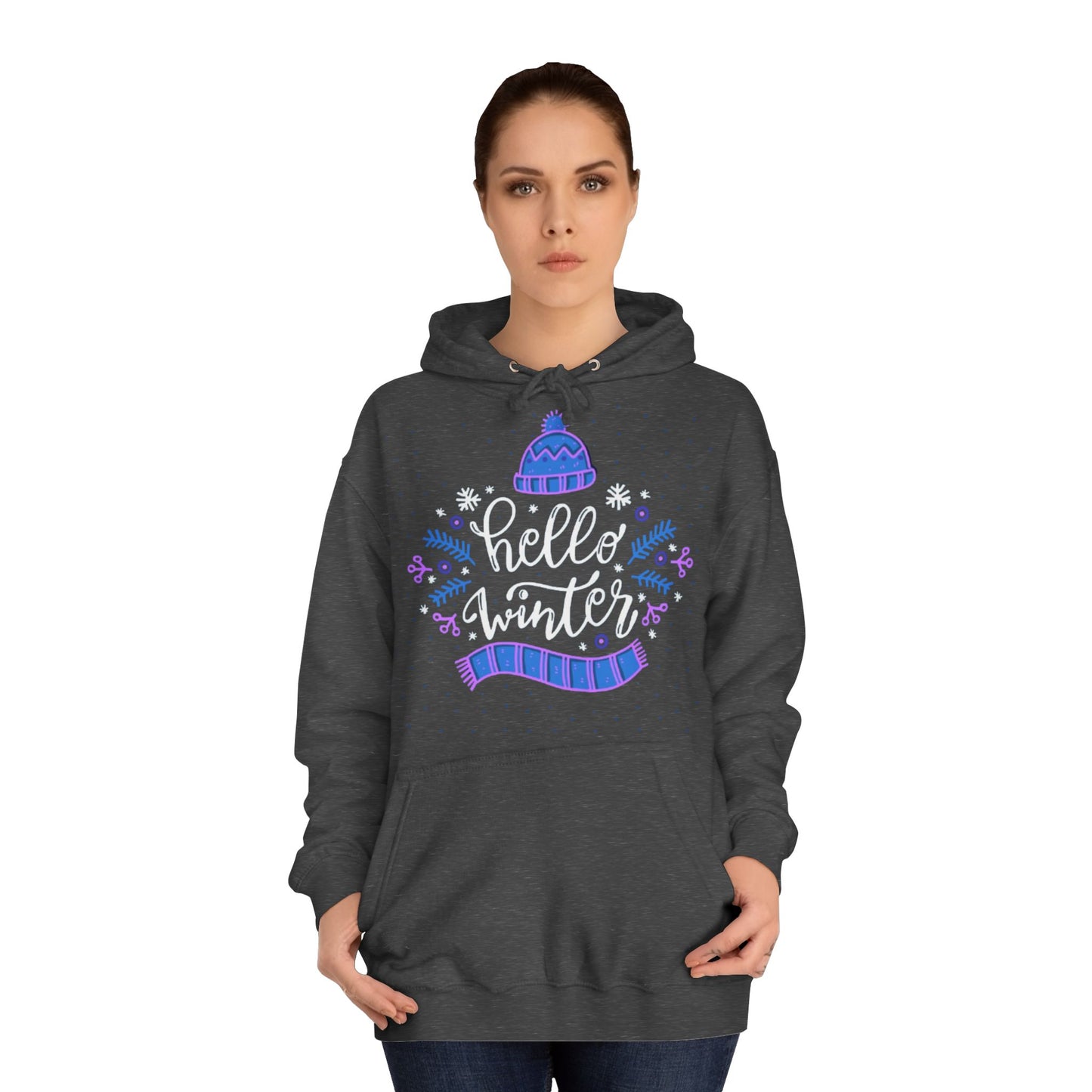 Winter Vibes Hoodie - "Hello Winter" Cozy Pullover