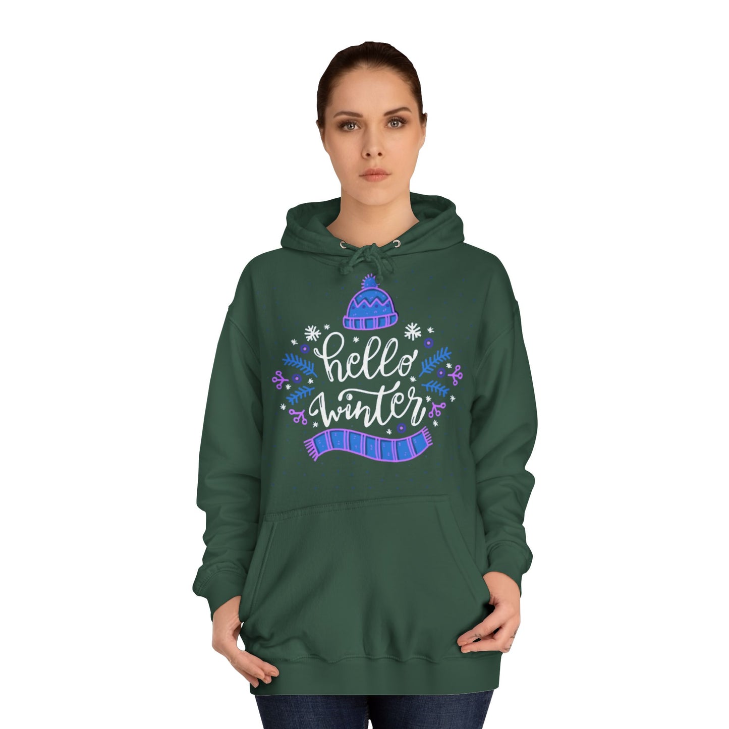 Winter Vibes Hoodie - "Hello Winter" Cozy Pullover