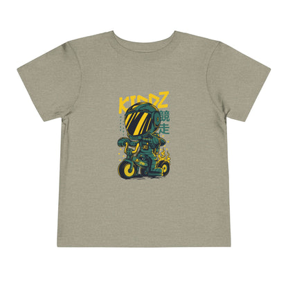 Kids Motorcycle Racer Toddler Tee — 'KIDZ' Helmet Graphic