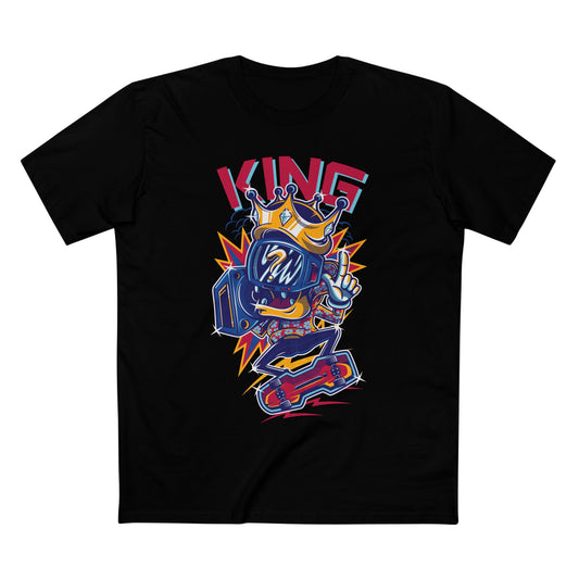 King Skateboarder Graphic Tee — Retro Streetwear Skateboard T-Shirt
