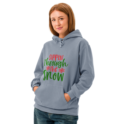 Unisex garment-dyed hoodie