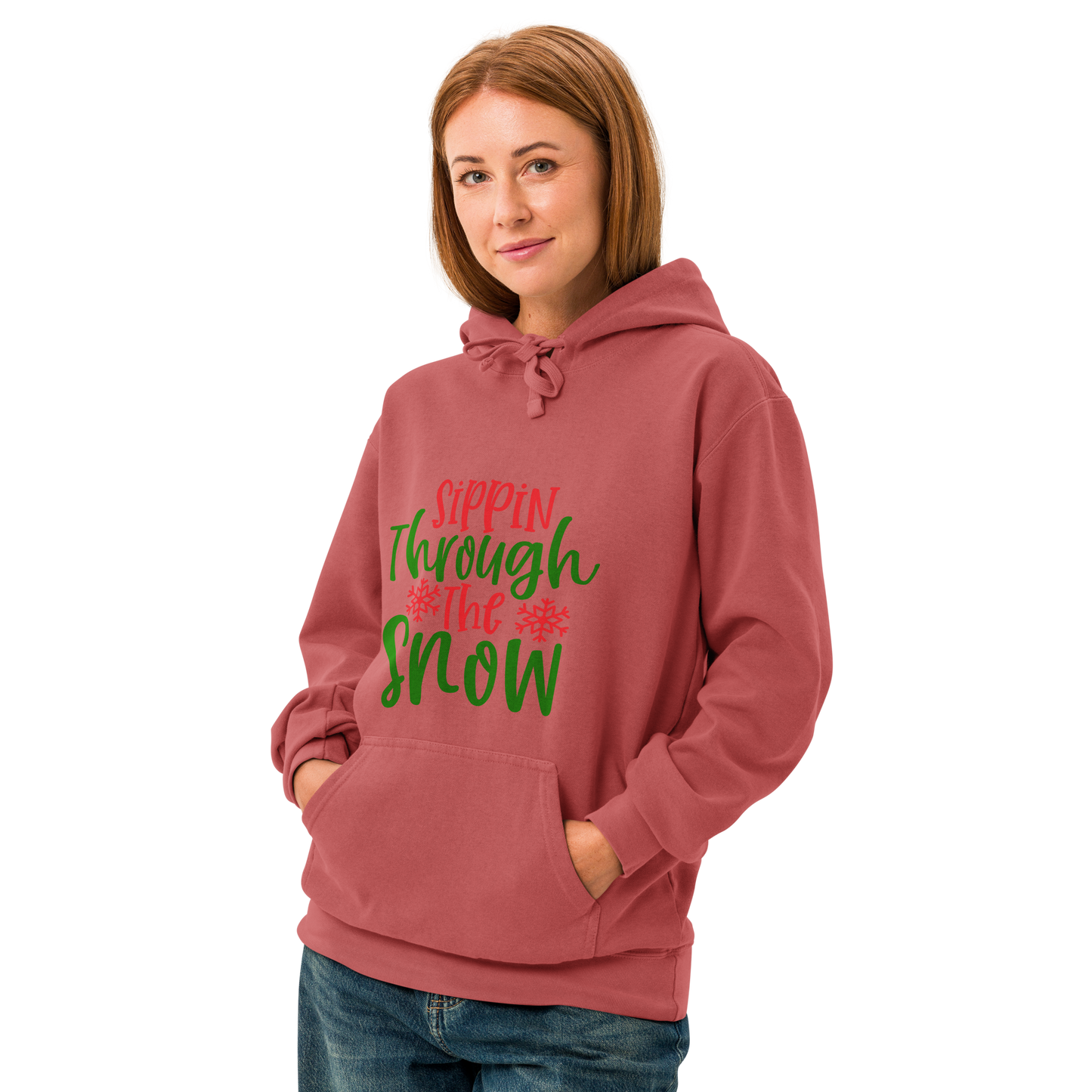Unisex garment-dyed hoodie