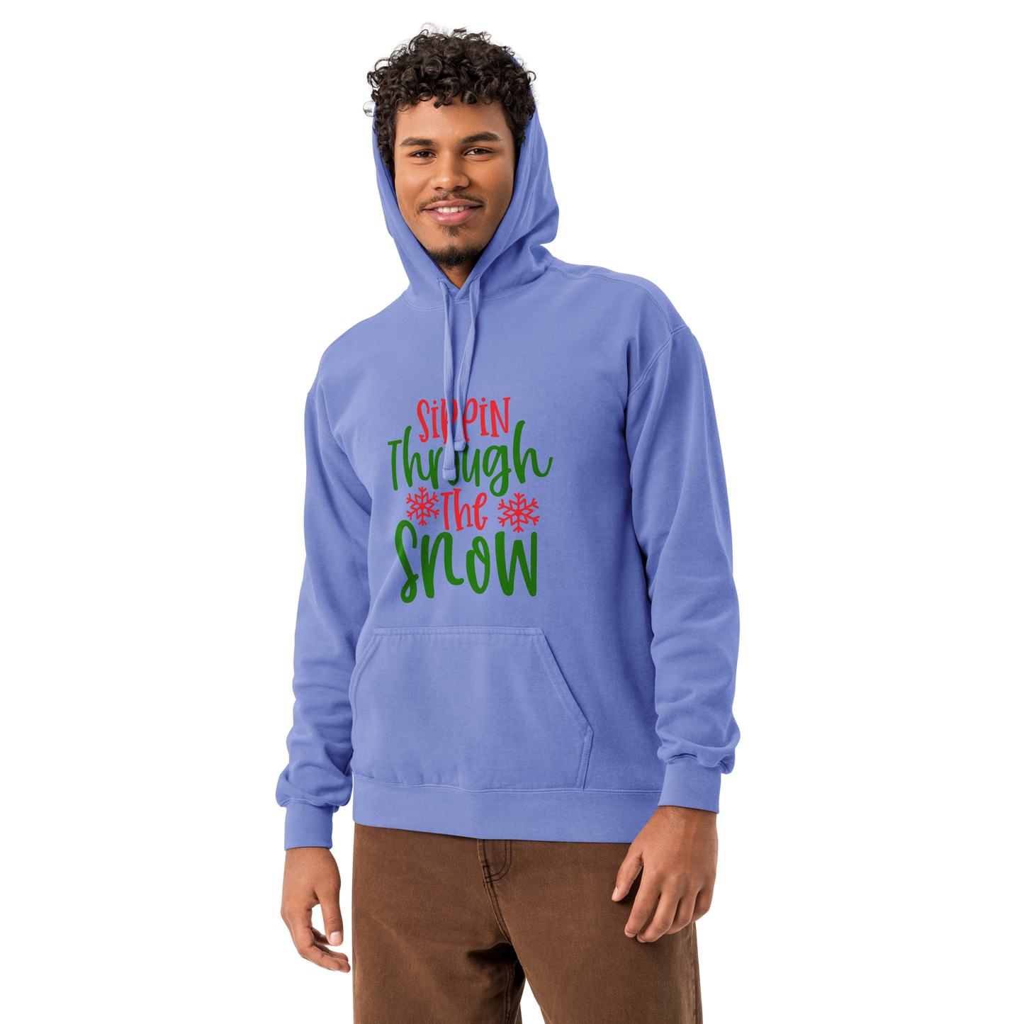 Unisex garment-dyed hoodie