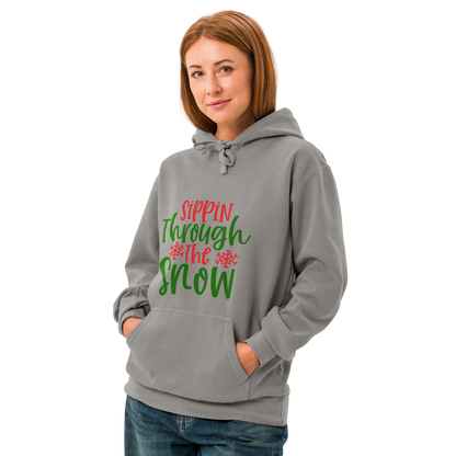 Unisex garment-dyed hoodie